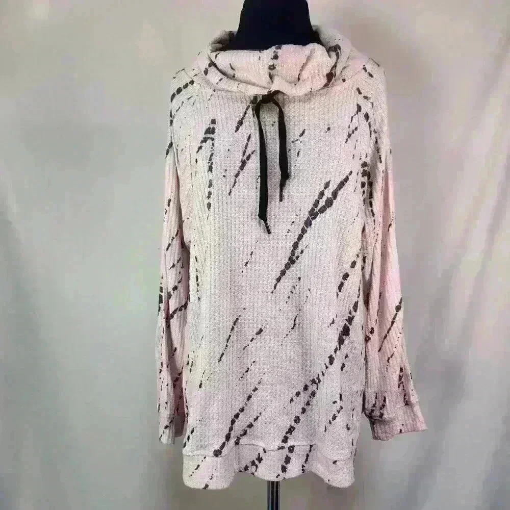 MNY Marc New‎ York Performance Medium Waffle Weave Soft Pink Long Sleeve Top